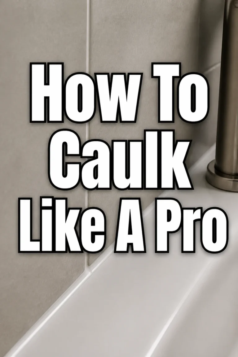 How To Caulk Like A Pro