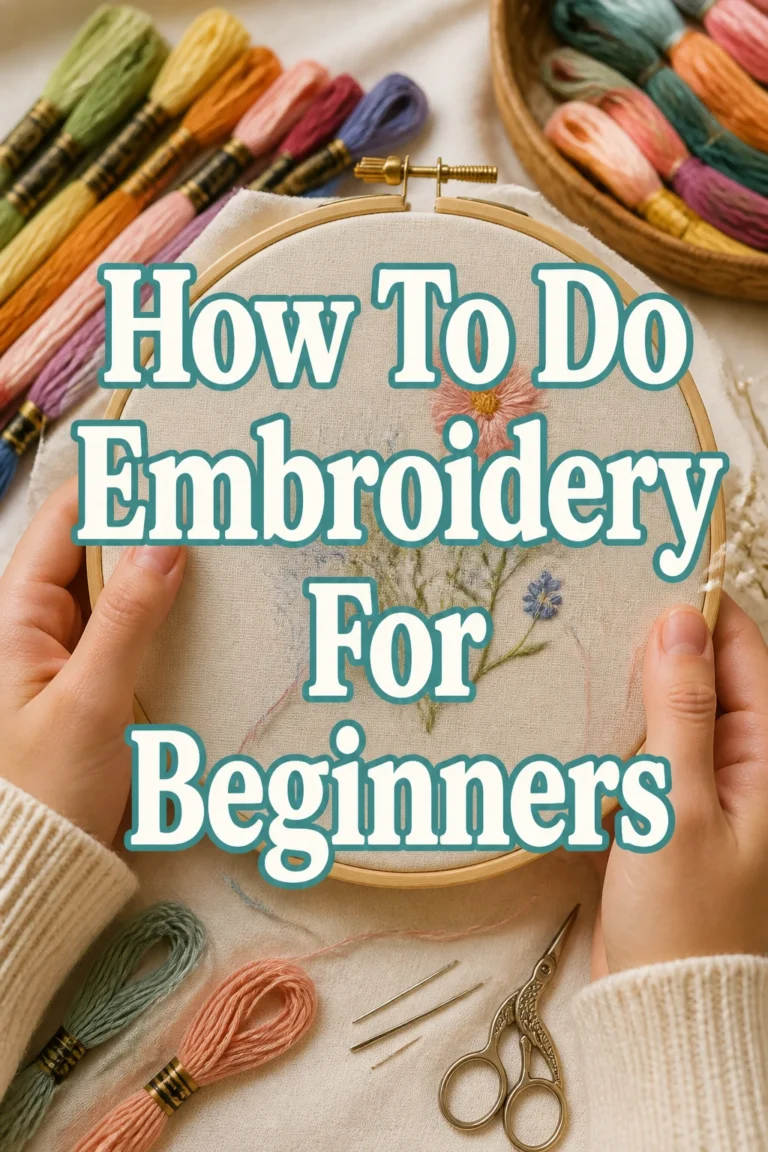 How To Do Embroidery For Beginners